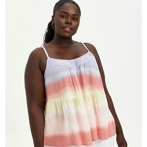 NWT Torrid Gauze Beach Stripe Tie Dye Cami / Tank Size 10 Medium